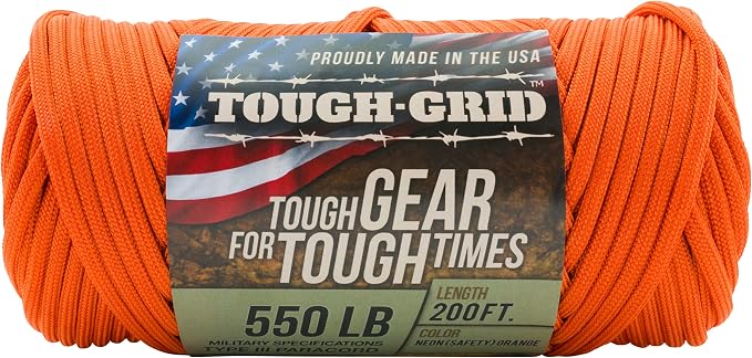 TOUGH-GRID 550 Paracord Rope Nylon Parachute Cord, Made in USA Survival Kit - Image 3