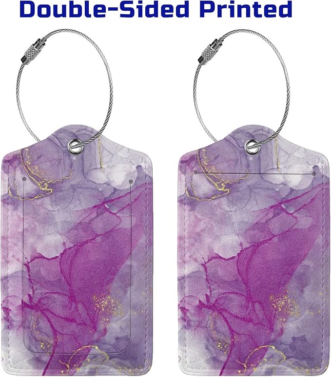 2 Pack Abstract Purple Luggage Tag - Image 4