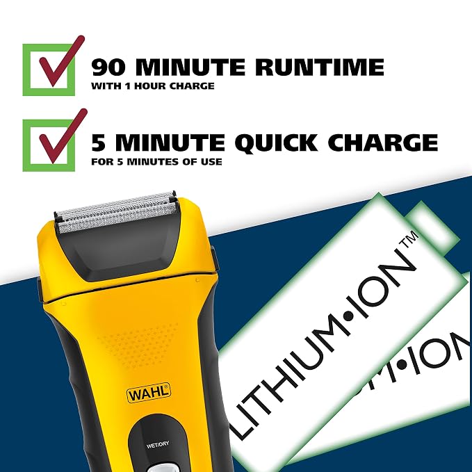 Wahl 7061-100 LifeProof Rechargeable WaterProof Wet/Dry Lithium-ion Shaver - Image 5