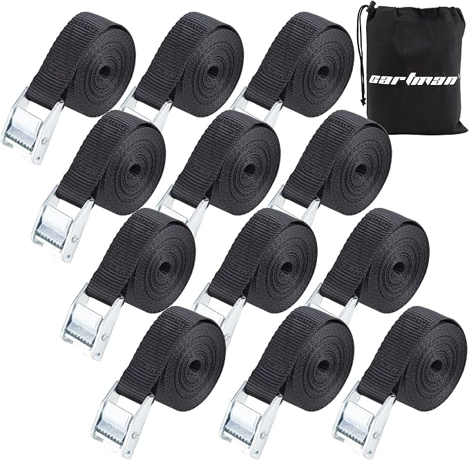 Cartman 1" x 12' Lashing Straps Cargo Tie-Down Strap Up to 600lbs, 12pk in by CARTMAN