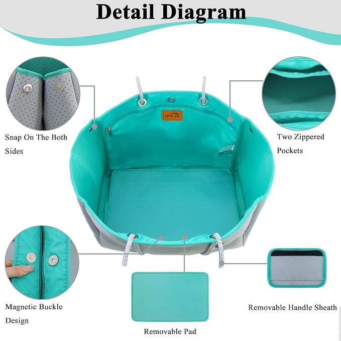 QOGiR Neoprene Multipurpose Beach Bag Tote - Image 4