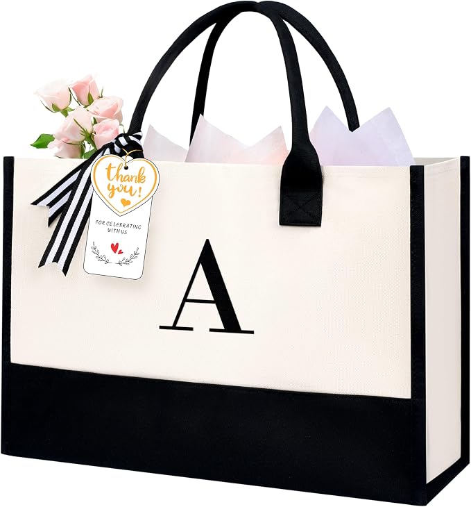 BAGAIL Initial Tote Bag, Personalized Birthday Gifts by BAGAIL