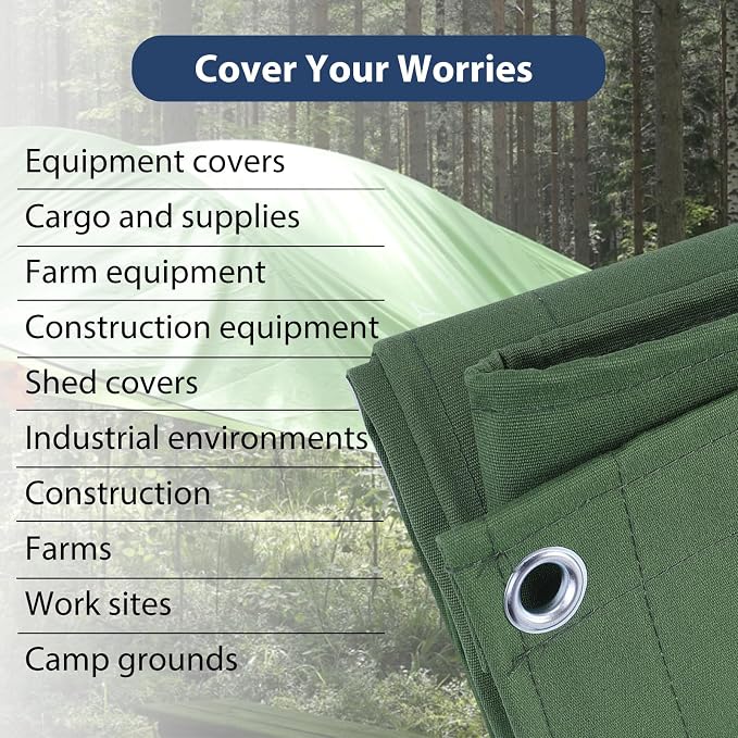 12’x16’ Canvas Tarps Heavy Duty Waterproof Tarpaulins - Image 6