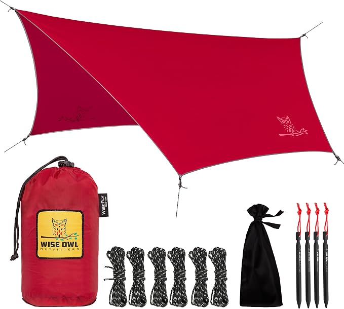 Wise Owl Outfitters Hammock Rain Fly – Waterproof Camping Tarp Cover by WiseOwlOutfitters