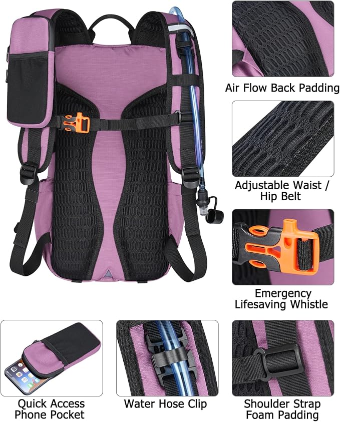 NOOLA Hydration Backpack with 3L Water Bladder, 22L Water Backpack - Image 6