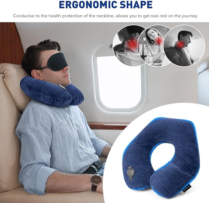 Rewondah Neck Pillows for Travel, Inflatable Travel Pillow, Inflatable Neck - Image 2