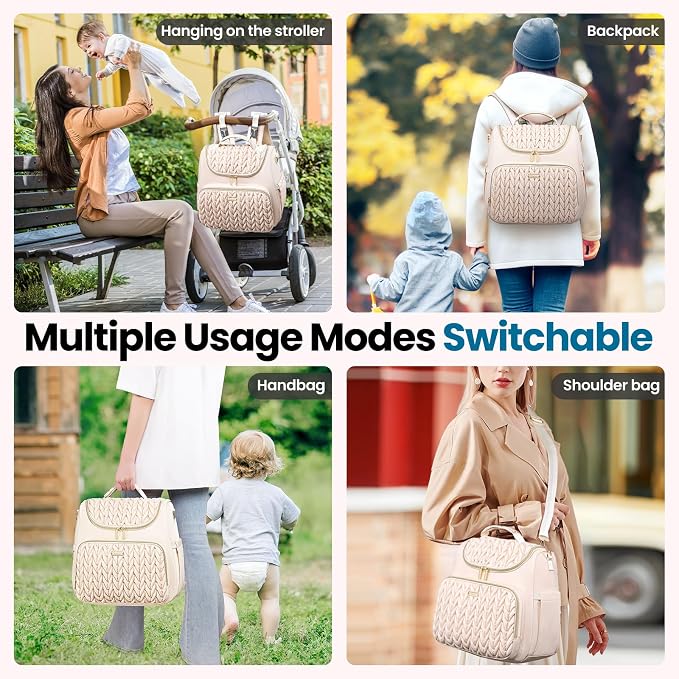 4 in 1 Convertible Diaper Bag Backpack, Waterproof Baby Diaper Bag - Image 3