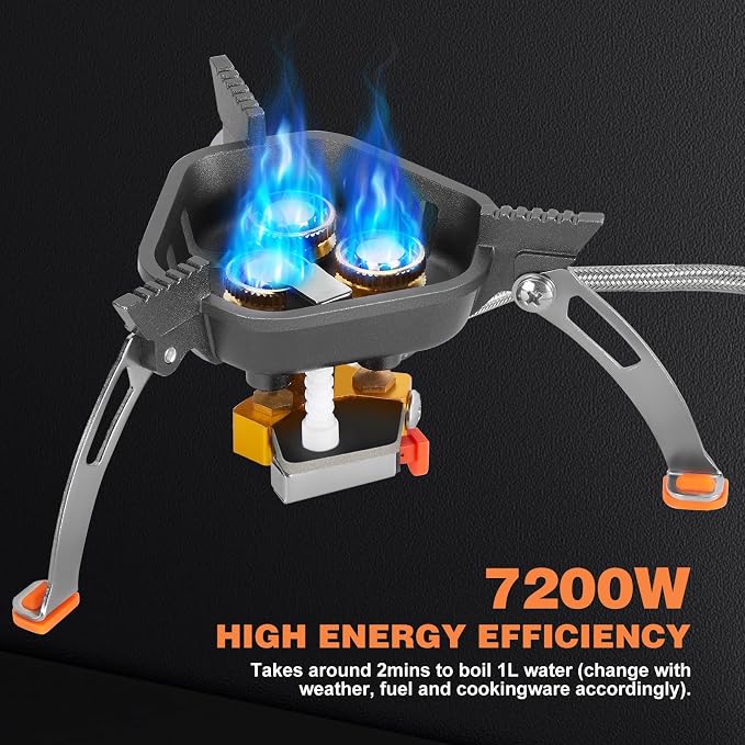 WADEO 7200W Windproof Camping Stove, Camping Gas Stove - Image 3