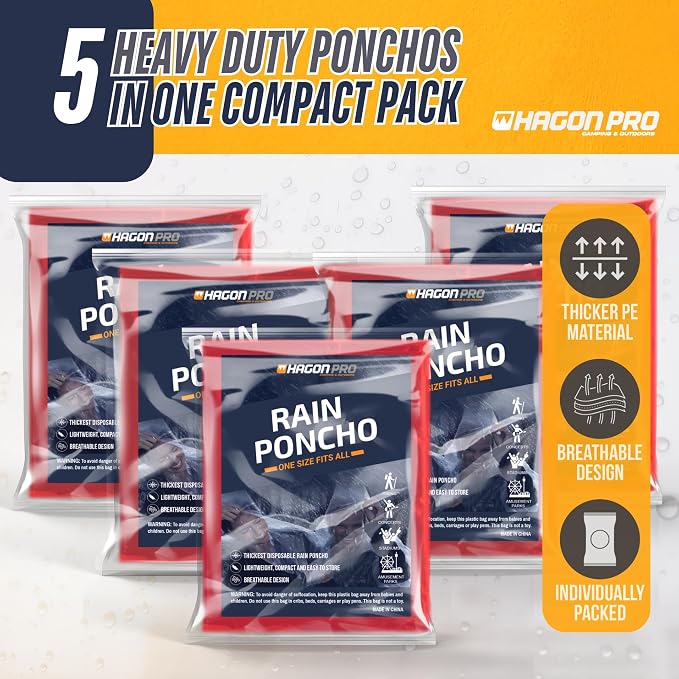 Hagon PRO Disposable Rain Ponchos - Image 2