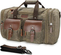Wildroad Waxed Canvas Duffle Bag - 50L Waterproof Weekender Overnight Travel Bag by WILDROAD