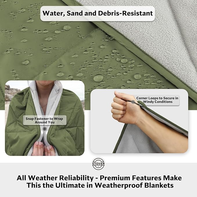 STOVER Outdoor Waterproof Fleece Travel Blanket - Image 2