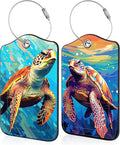 Sea Turtle Luggage Tag for Suitcase 2 Pack Leather Luggage Tag by Unknown