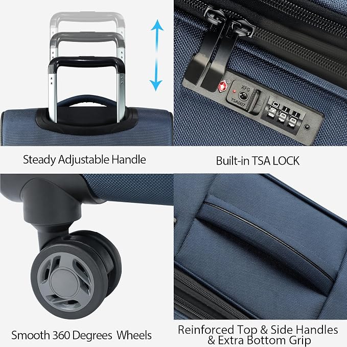 KROSER Softside Expandable Carry On Luggage - Image 4