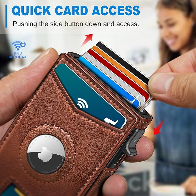 Airtag Wallet for Men, with Money Clip Gift Boxed, Slim Front Pocket Wallet - Image 5