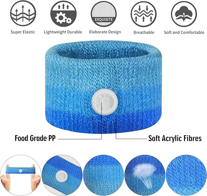 6 Pairs Motion Sickness Bands – Natural Anti Nausea Acupressure Wristbands - Image 2