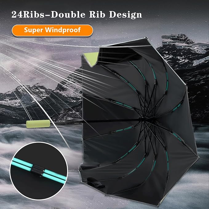 Large Double-Ribs Umbrella Automatic Folding Umbrella - Image 4
