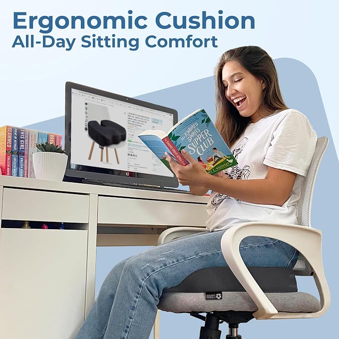5 STARS UNITED Seat Cushion for Tailbone Pain Relief – Memory Foam Cushion for - Image 2