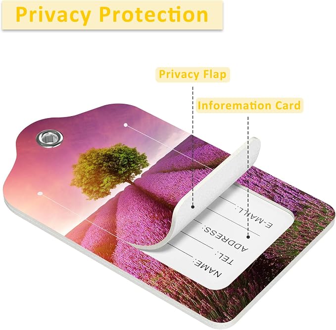2 Pack Luggage Tags for Suitcases, Stunning Lavender Field Luggage Tag - Image 4