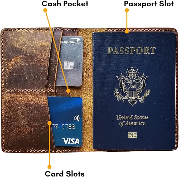 Leather Passport Holder for Men and Women - Image 2