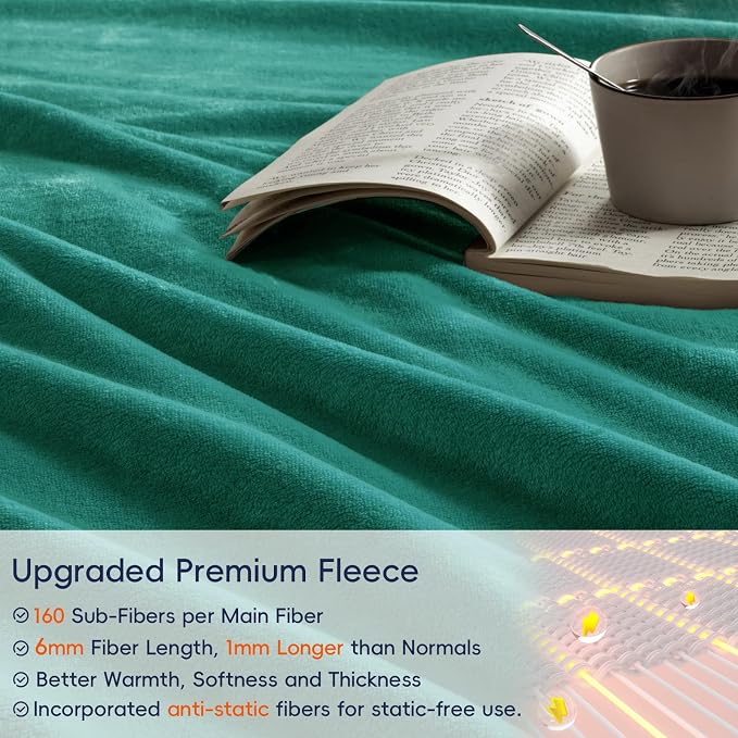 PHF Ultra Soft Fleece Blanket Queen Size, No Shed No Pilling Luxury Plush Cozy - Image 4