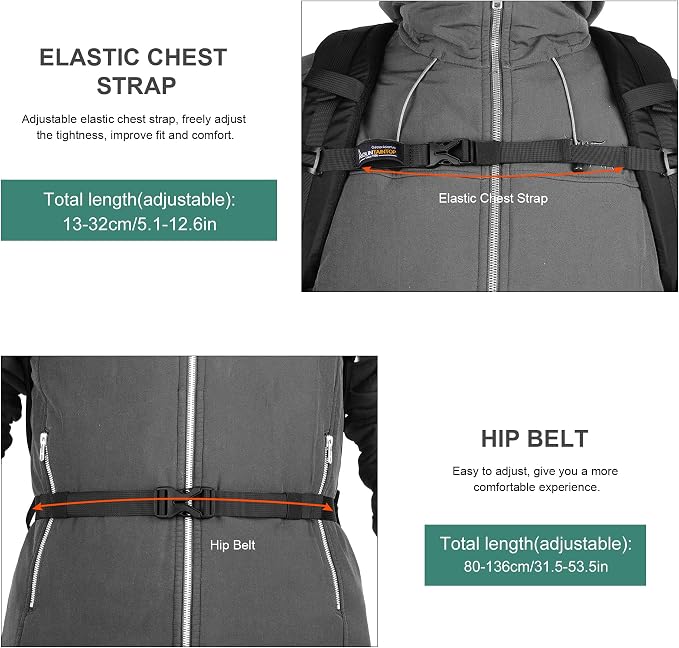 MOUNTAINTOP Hiking Backpack, 25L Camping Backpack, Men Women Hiking Daypack - Image 8