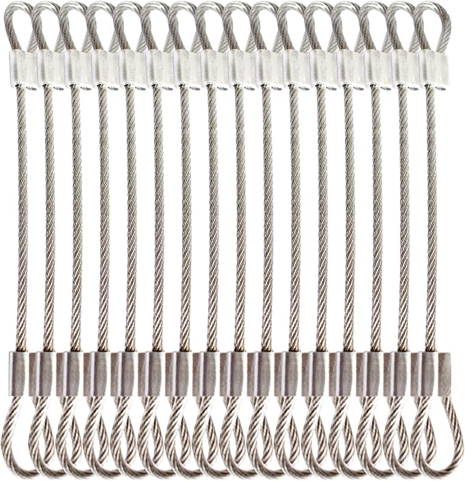 20 pcs 6 inch 3mm Thickness Stainless Steel Wire Cable by Bytiyar