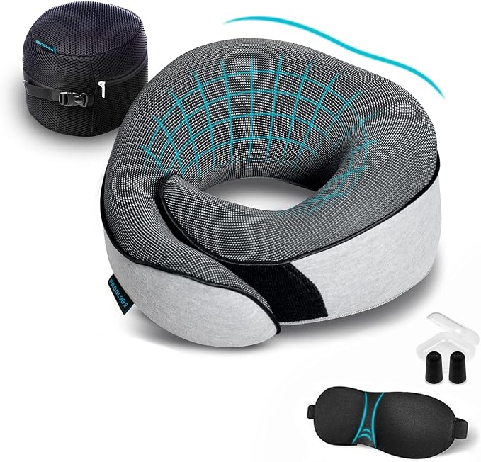 Travel Neck Pillows for Airplanes, Sleeping Essentials for Long haul Flights by Proglobe