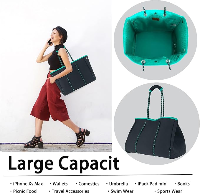 QOGiR Neoprene Multipurpose Beach Bag Tote - Image 4