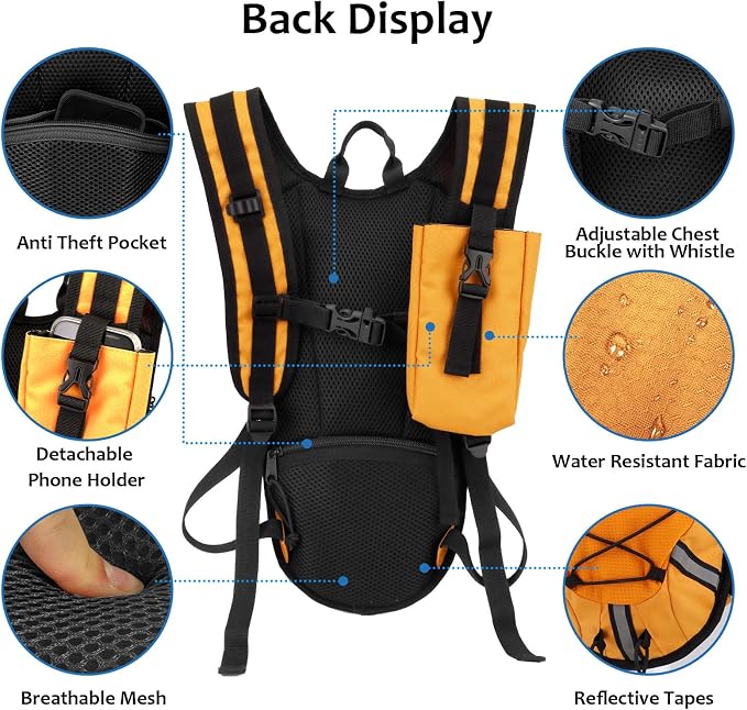 Lightweight Hydration Backpack 2L Water Bladder Pack - Image 4