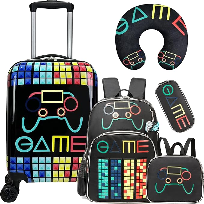 Kid’s Luggage Set 5 Piece Suitcase Set 16’’ Hardside Luggage by Unknown