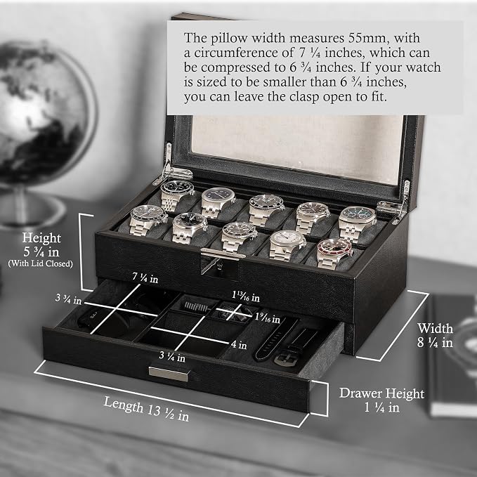 ROTHWELL 10-Slot Watch Box in Leather - Image 2