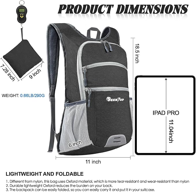 Seektop 20L Hiking Backpack Ultra Lightweight Waterproof Travel Backpack - Image 2