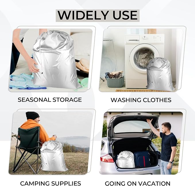 Laundry Bag with Locking Closure Drawstring – Extra Large Heavy Duty 100% Nylon - Image 4