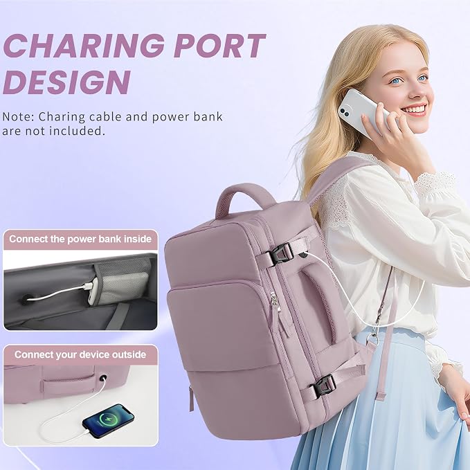 Travel laptop Backpack for Women, Personal Item Size Flight Approved, 16 Inch - Image 3