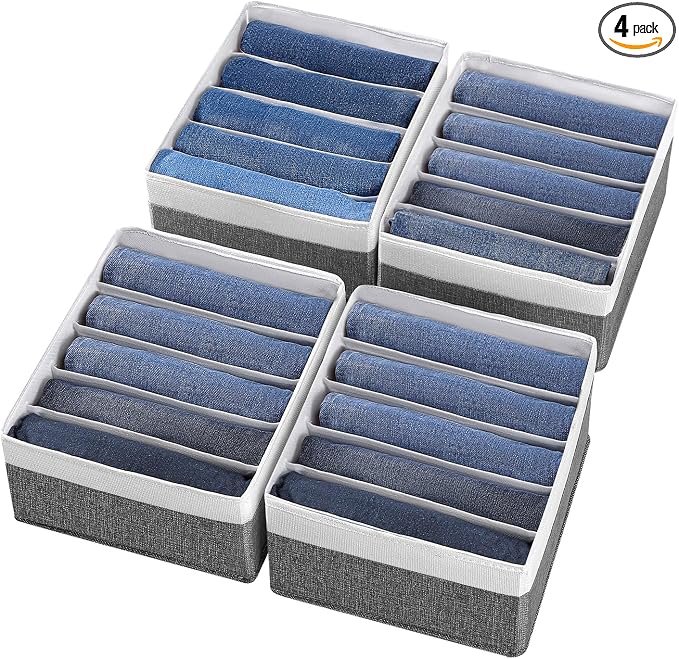 Jeans Drawer Organizers for Clothing, 5 Grids Compartment Wardrobe clothes by Coorganisers