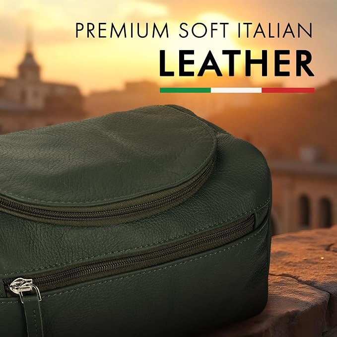 ELIZO Premium REAL Leather Toiletry Bag - Image 4