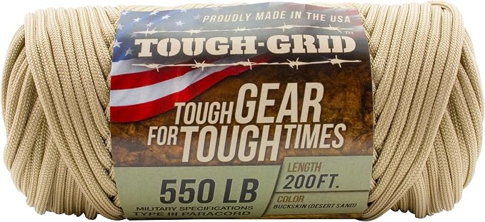 TOUGH-GRID 550 Paracord Rope Nylon Parachute Cord, Made in USA Survival Kit - Image 3