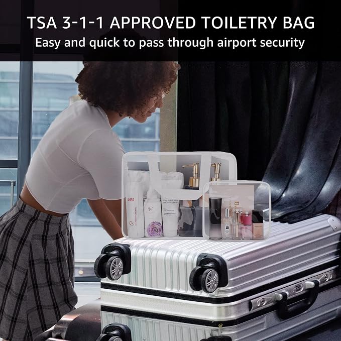 4Pcs Crystal Clear PVC Travel Toiletry Bag Kit - Image 4