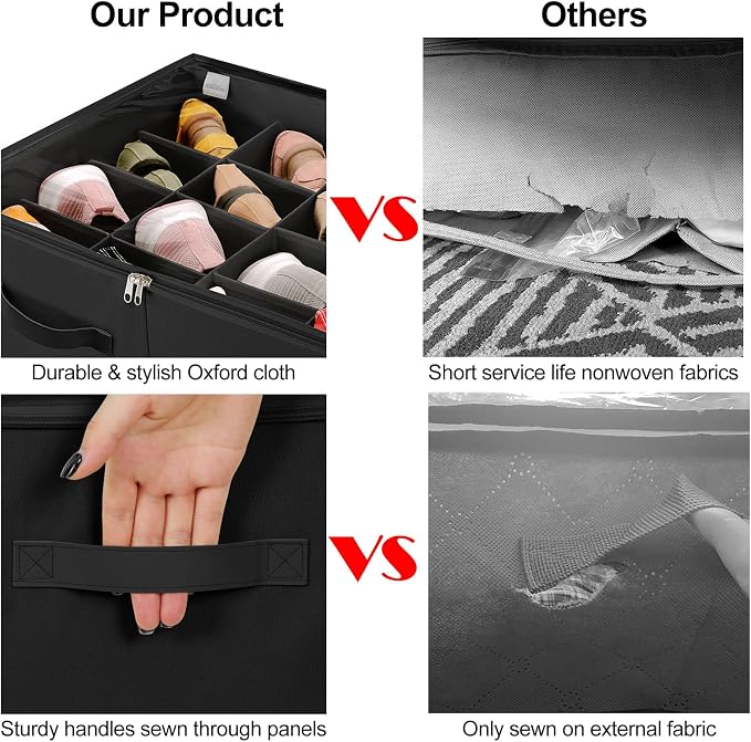 Shoe Organizer for Closet 2 Pack, Foldable Shoe Box - Image 3