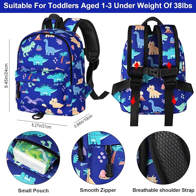 Accmor Toddler Backpack Leash, Cute Dinosaur Kids Backpack - Image 2