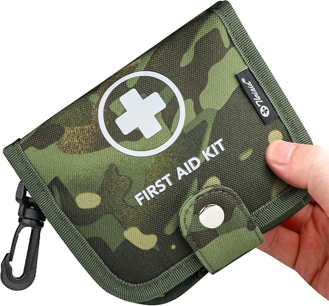 Small First Aid Kit, 100 Pieces Water-Resistant Well Organzied Pouch by THRIAID