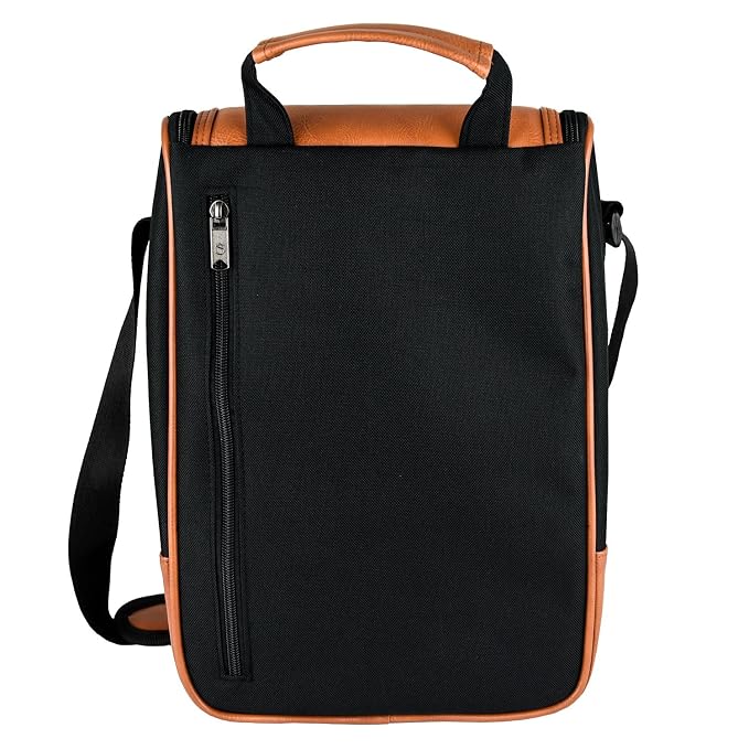 Freshore® Wine Leather Tote Cooler Insulated Bag - Image 3