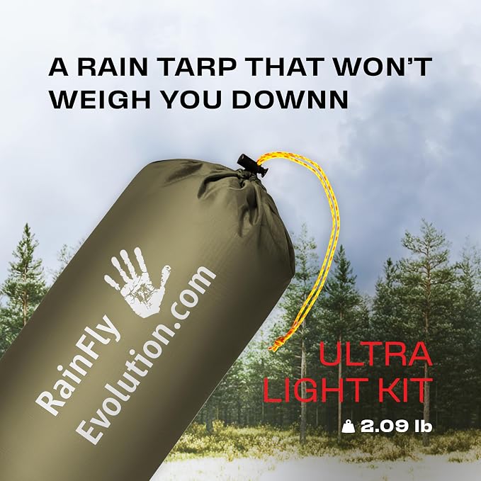 Rain Fly 12x10 Lightweight Survival Camping Tarp; 100% Waterproof; Makes a - Image 7