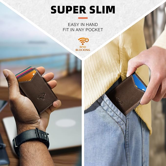 BULLIANT Men Wallet Gift Boxed, Slim Front Pocket Wallet Money Clip Card Holder - Image 7