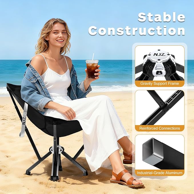 Compact Camping Chair, Portable Comfortable Camping Chair - Image 3
