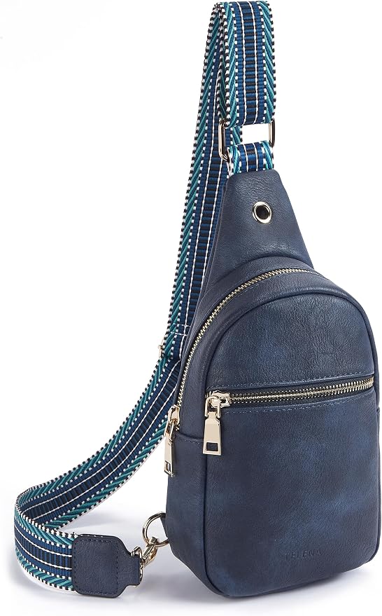 Telena Small Sling Bag for Women Leather Crossbody Fanny Packs Chest Bag for by Telena
