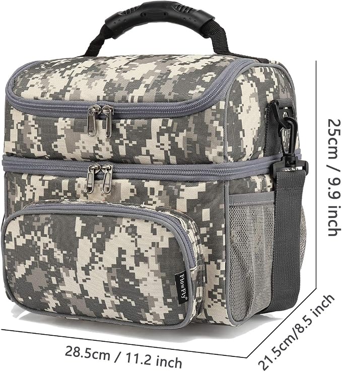 FlowFly Double Layer Cooler Insulated Lunch Bag Adult Lunch Box Large Tote Bag - Image 3