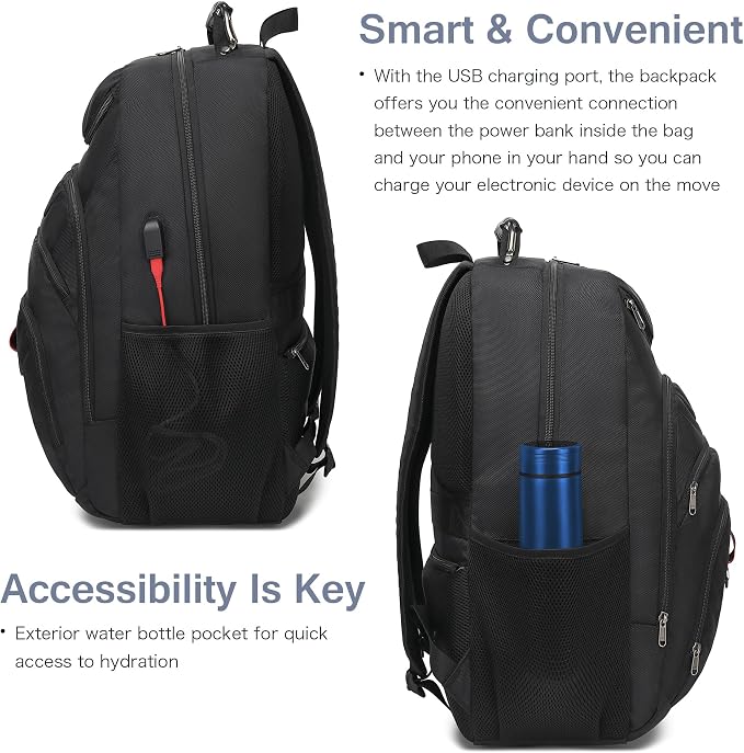 Extra Large Laptop Backpack for Men, 37L Gaming Laptop Backpack, 18.4Inch - Image 6