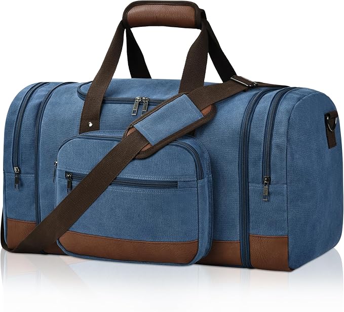 Litvyak Duffle Bag for Travel, 50L Canvas Travel Duffel Bags Overnight Weekend by Litvyak