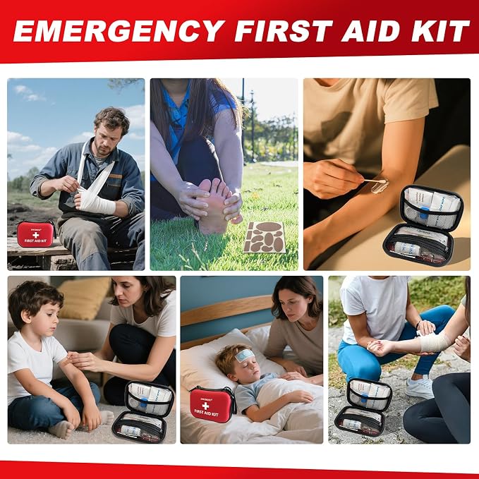 160 Piece Mini First Aid Kit, Compact Waterproof Hard Shell Small Emergency - Image 6